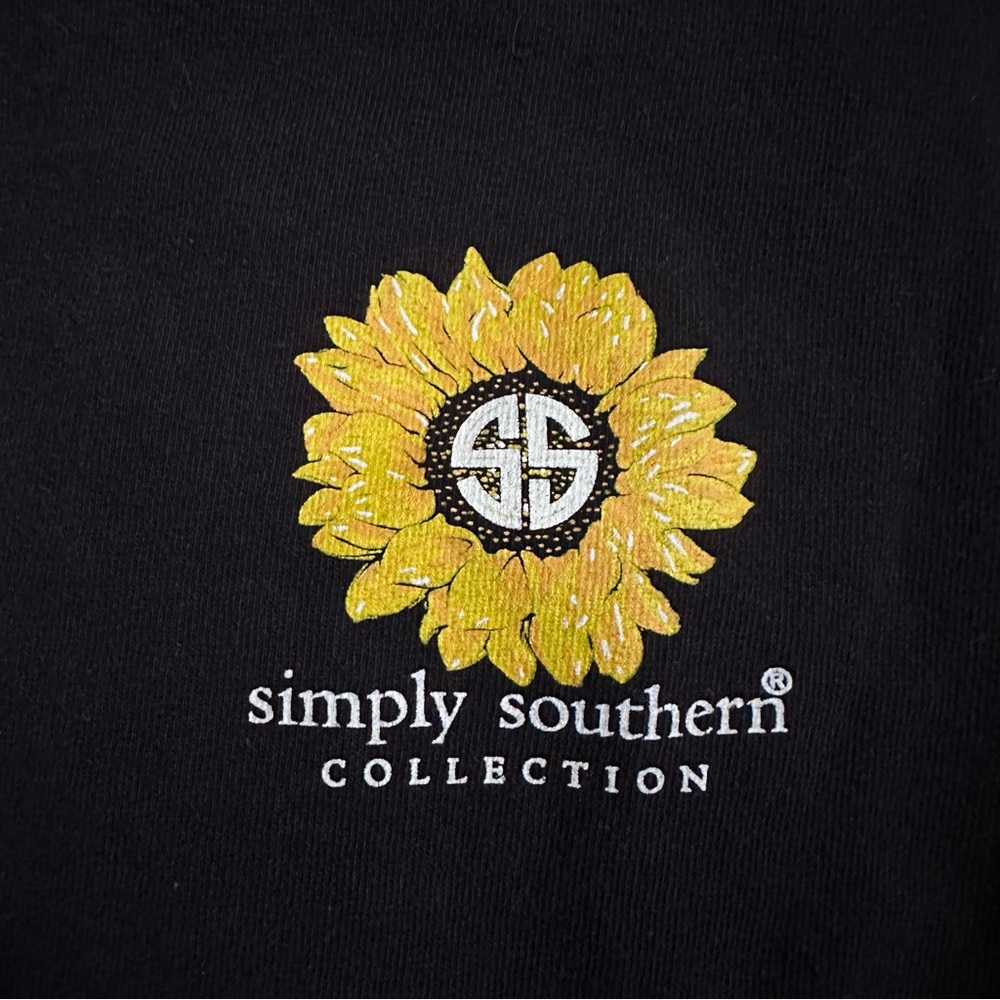Simply Southern | Black Be Kind Sunflower Long Sleeve T-Shirt | Size XLarge - Picture 4 of 11